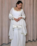 Ivory Georgette Sharara Suit Set