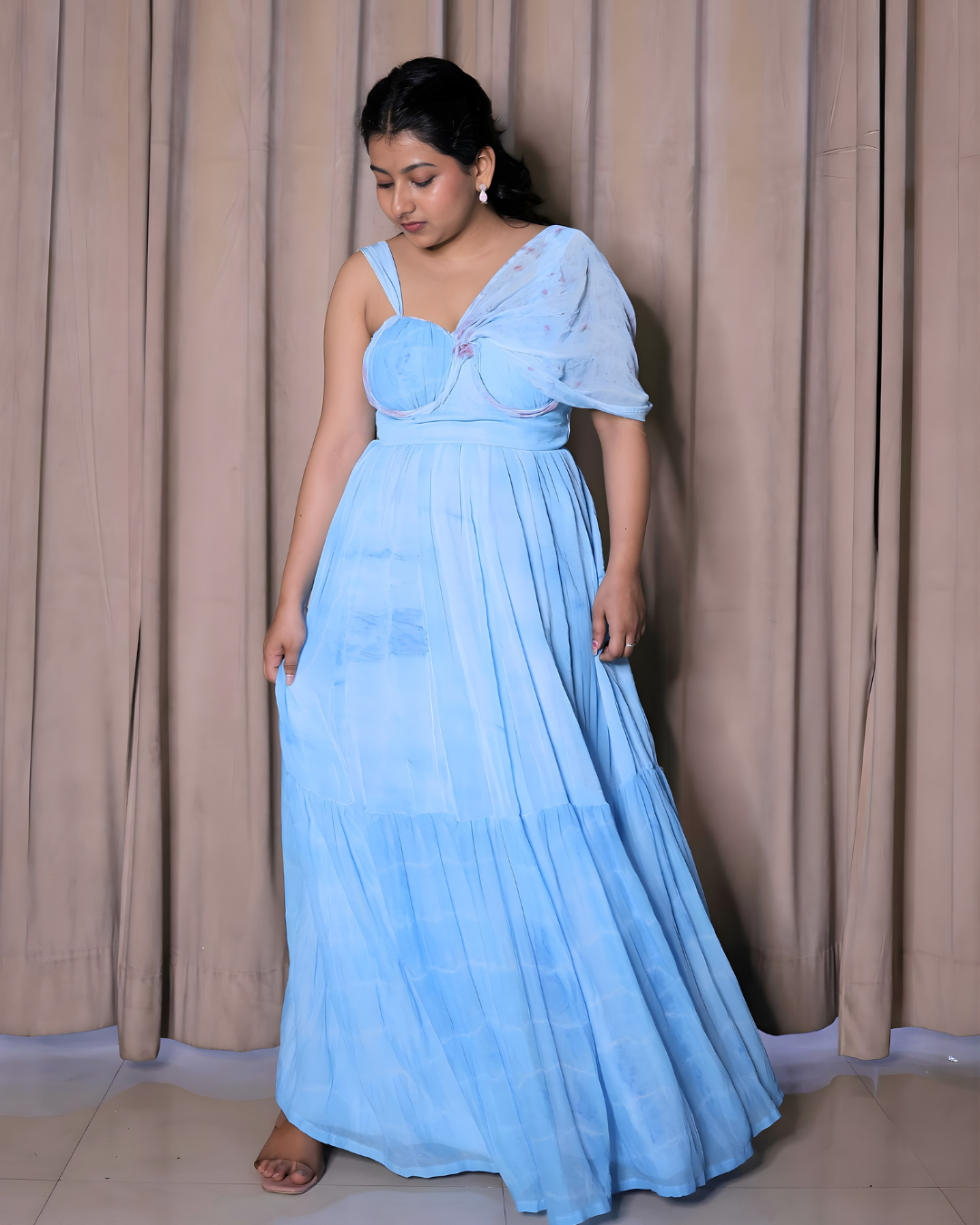 Sunset Tie-Dye Chiffon Maxi Dress