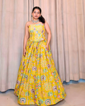 Sunshine Yellow Crepe Silk Lehenga Set