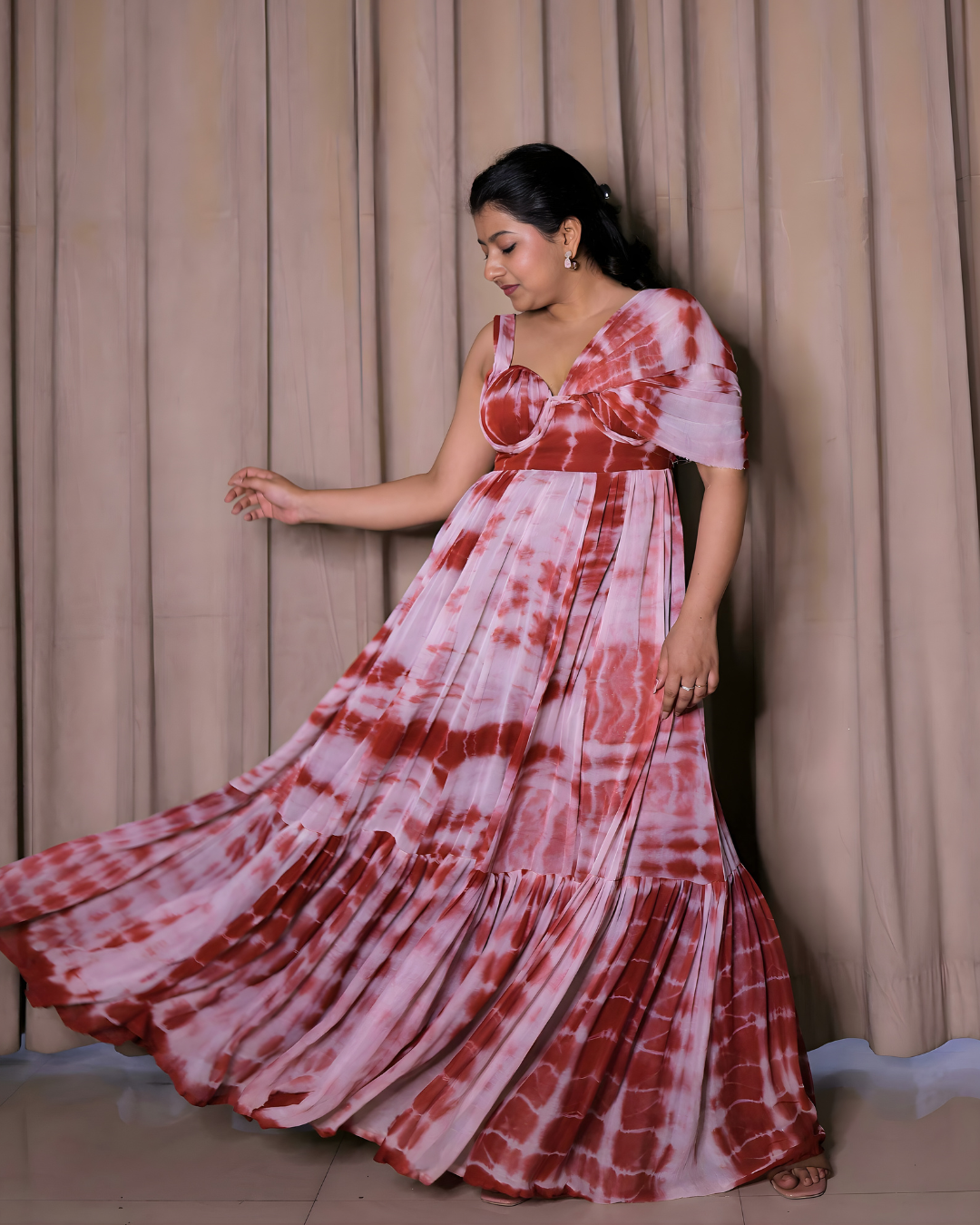 Sunrise Tie-Dye Chiffon Maxi Dress