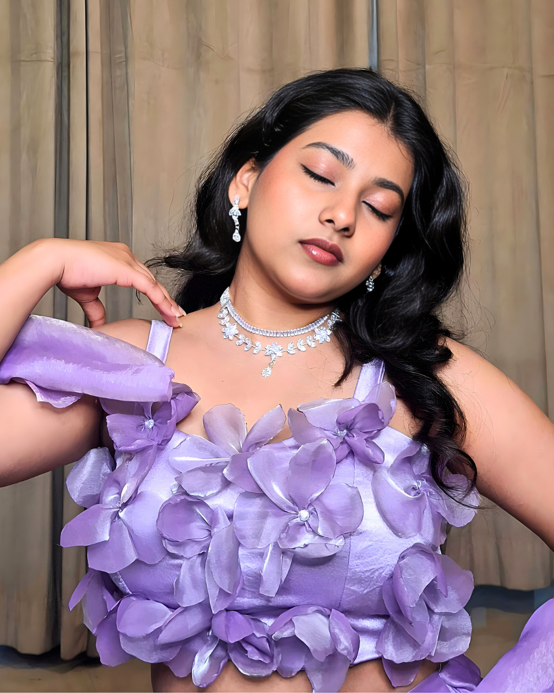 Organza Silk Palazzo Set with Bralette